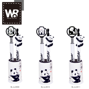 抱抱貓熊自動鉛筆 + 躺躺貓熊造型公仔中油原子筆 文具組