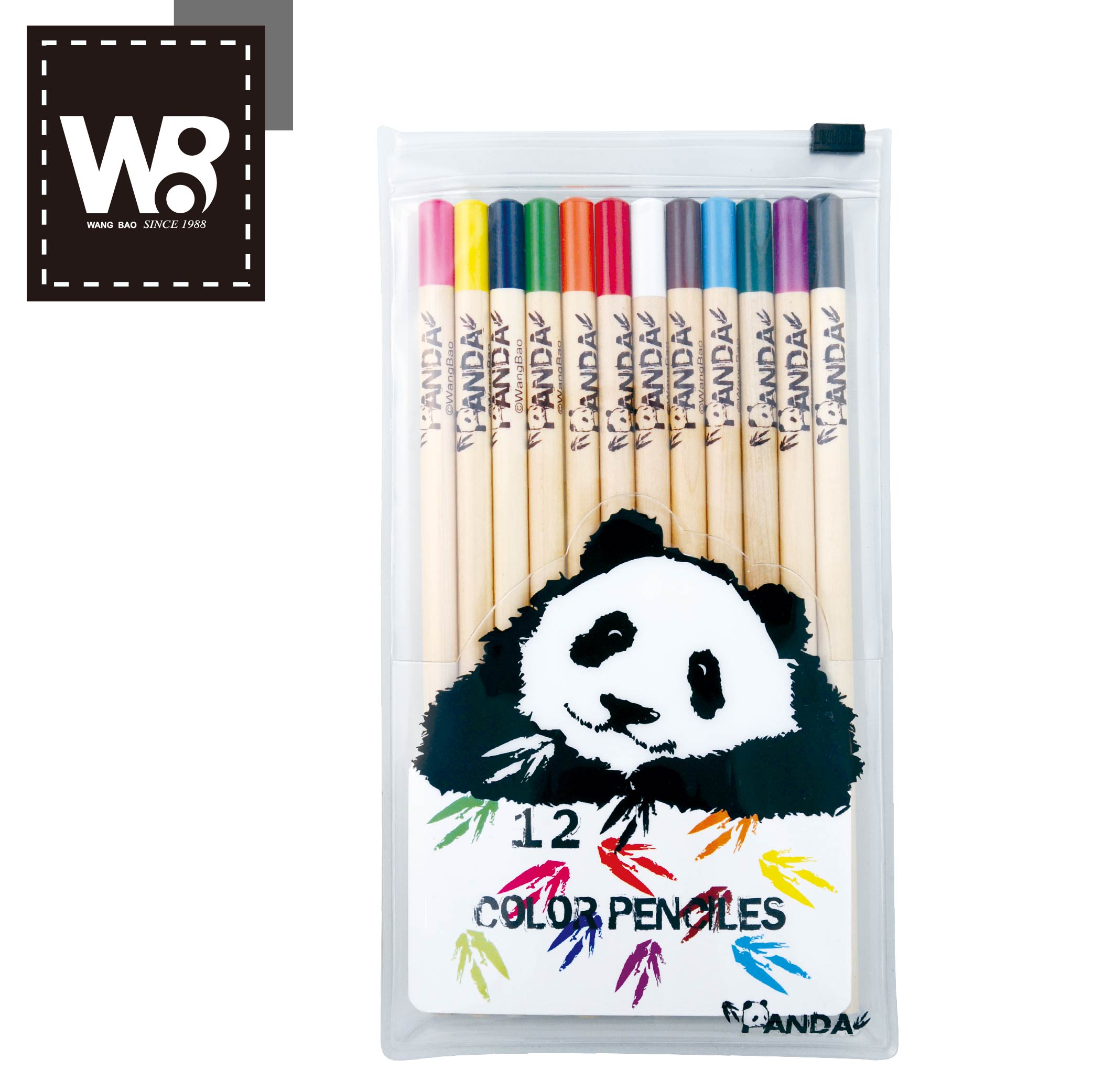 12色木頭長彩色鉛筆組