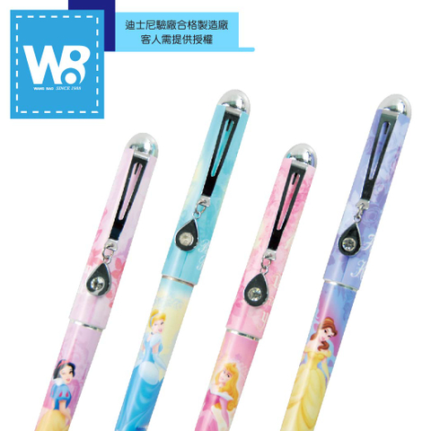 OEM -【 迪士尼公主 】中空夾+水滴吊飾 水性鋼珠筆 - 王堡代生產